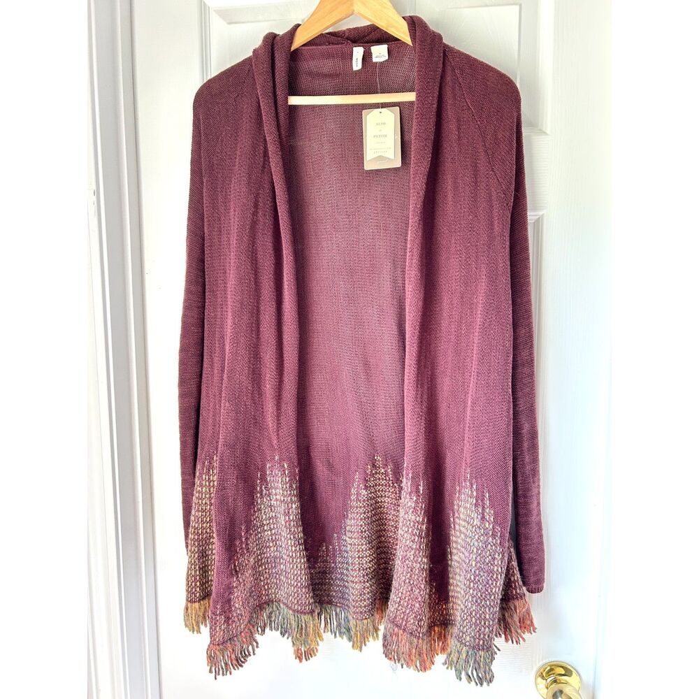 Anthropologie Moth Open Cardigan NWT Plum Fall Boho medium